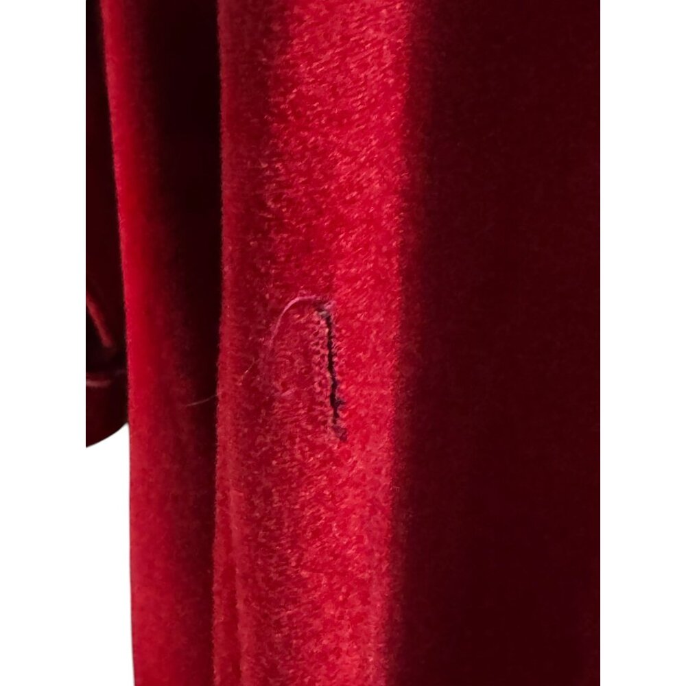 Vintage Red Long Nightgown With White Piping & Peter Pan Collar - Picture 6 of 8